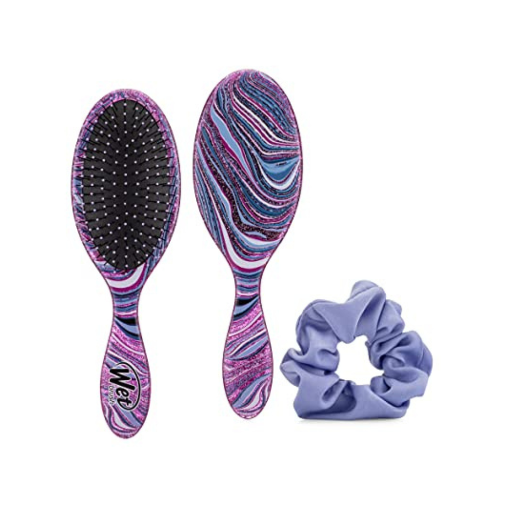 Wet Brush Swirl Style Hairbrush Set With Scrunchy