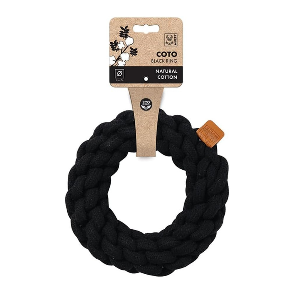 M-PETS Coto Black Ring Eco Friendly Dog Toy, Large