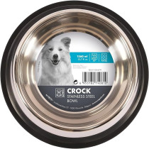 M-PETS Crock Stainless Steel Bowl Non-Slip Base, XL