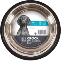 M-PETS Crock Stainless Steel Bowl For Dog, 2360ml (XXL)