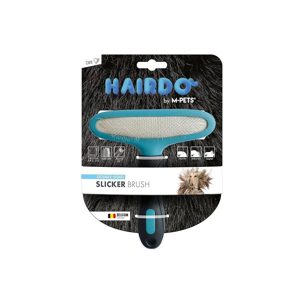 M-PETS Double Sided Slicker Brush, Black/Blue