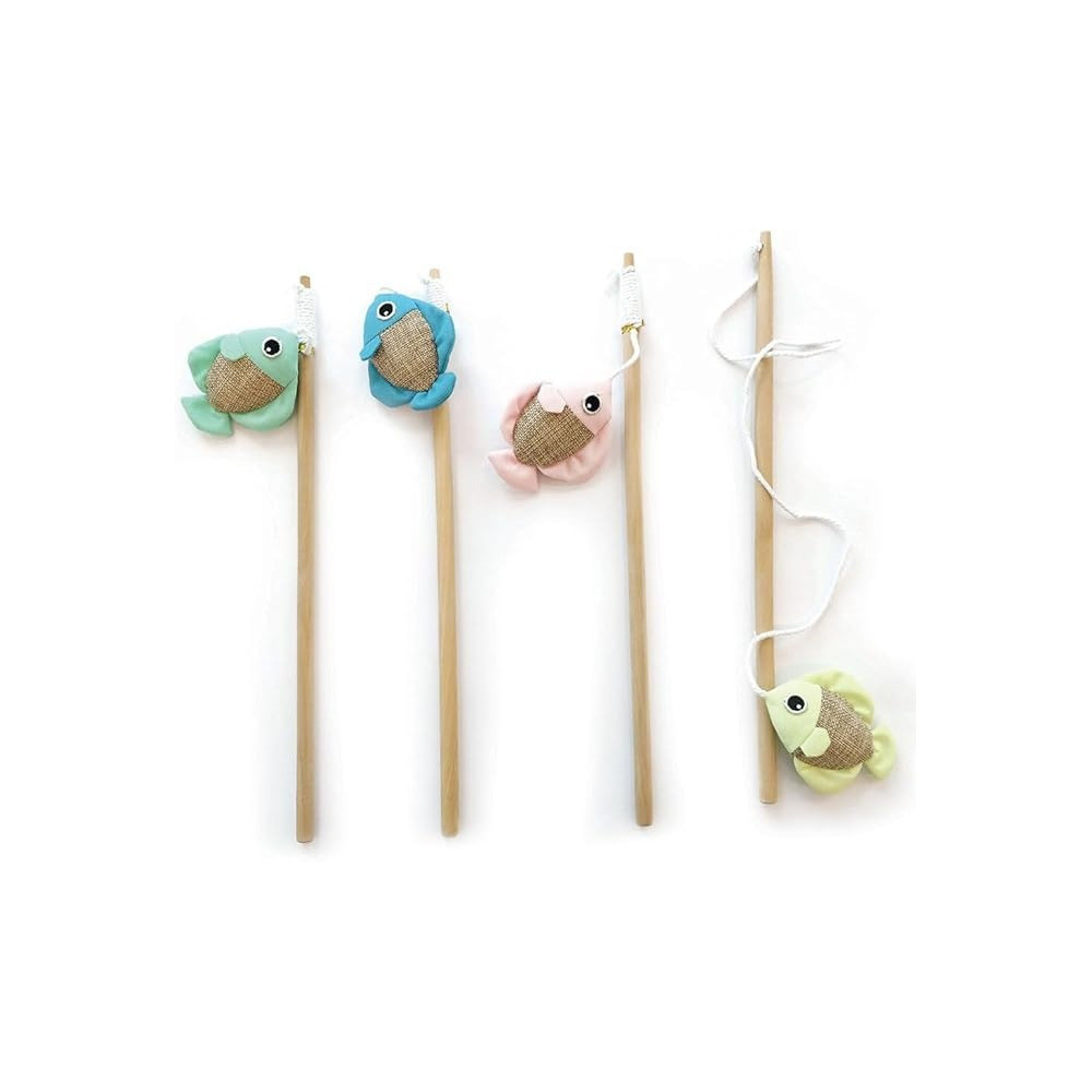 MPETS Fish Cat Wand Assorted Colors, Portable/Lightweight