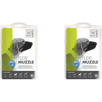 M-PETS Flexi Muzzle For Dog, Medium, Black
