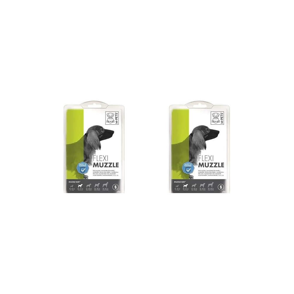 M-PETS Flexi Muzzle For Dog, Small, Black