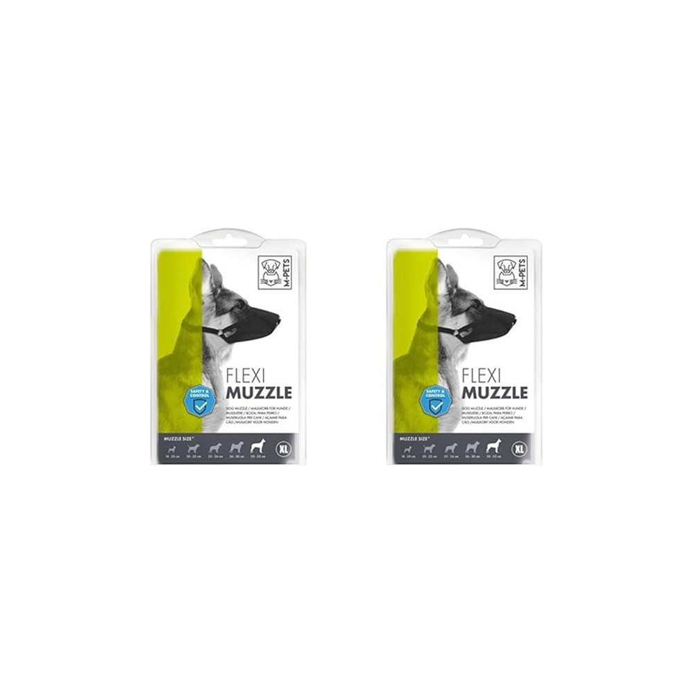 M-PETS Flexi Muzzle For Dog, XL, Black