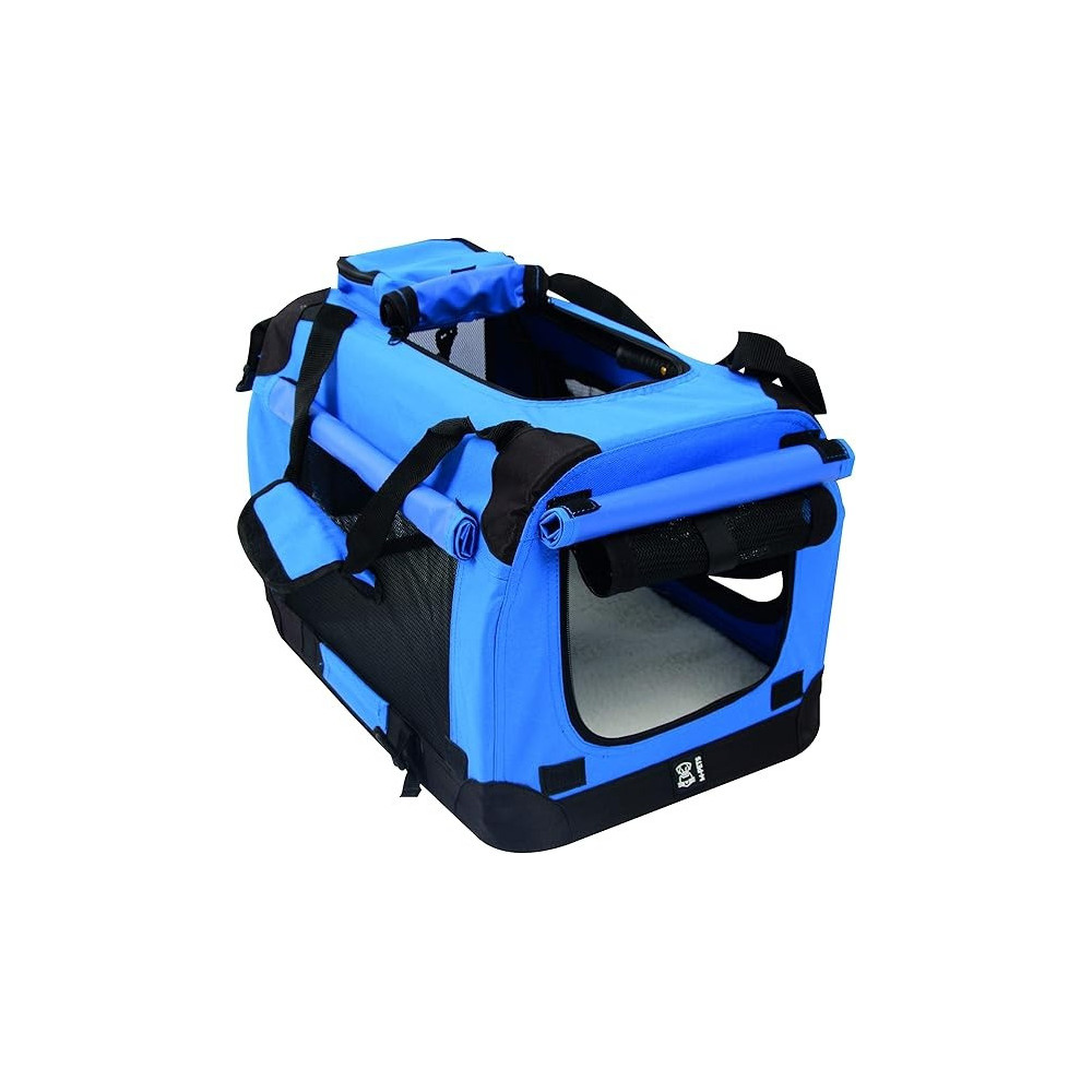 M-PETS Flow Crate For Dog, Medium L61 X W41 X H41cm, Blue/Black