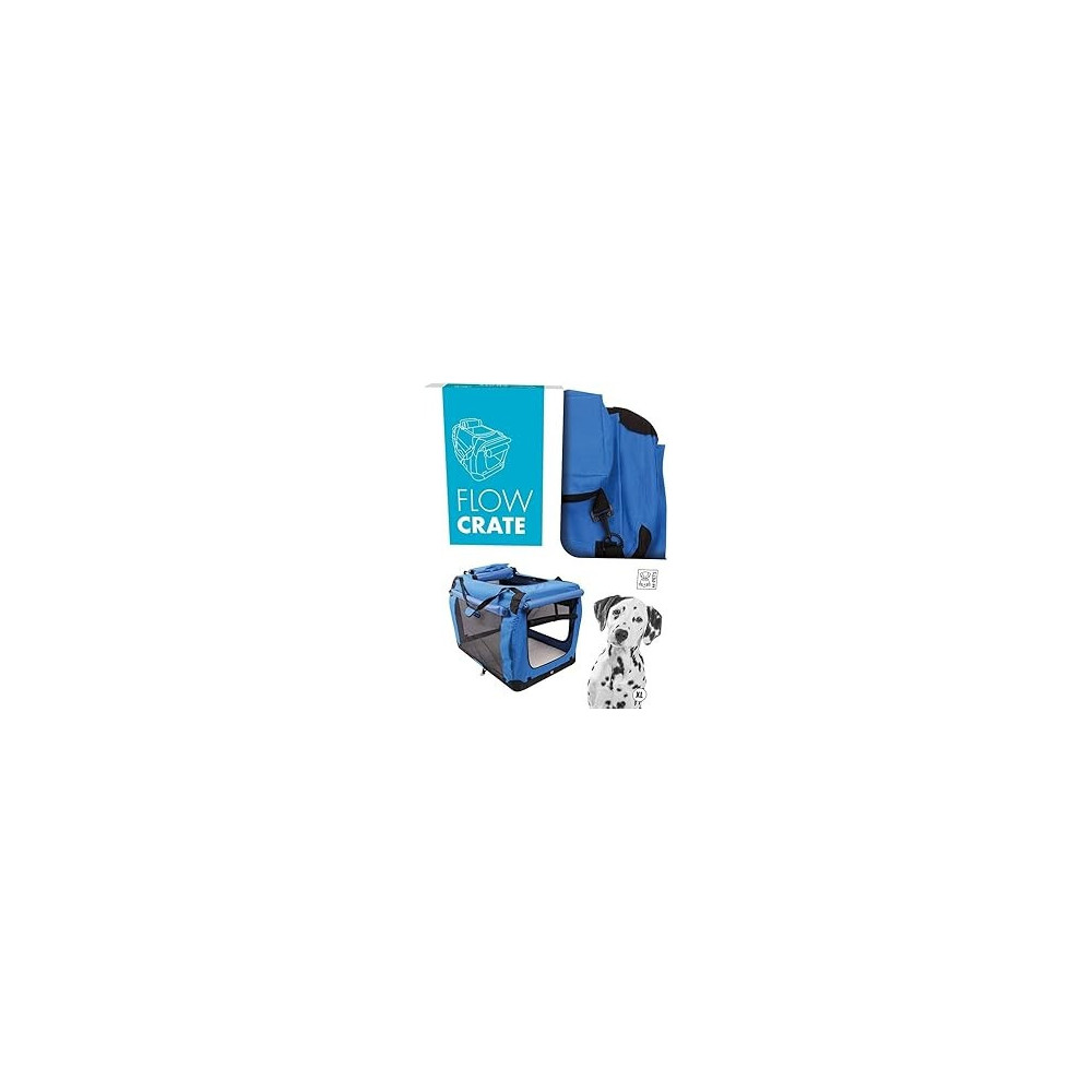 M-PETS Flow Crate For Dog, XL (L81 X W59 X H59cm), Blue/Black