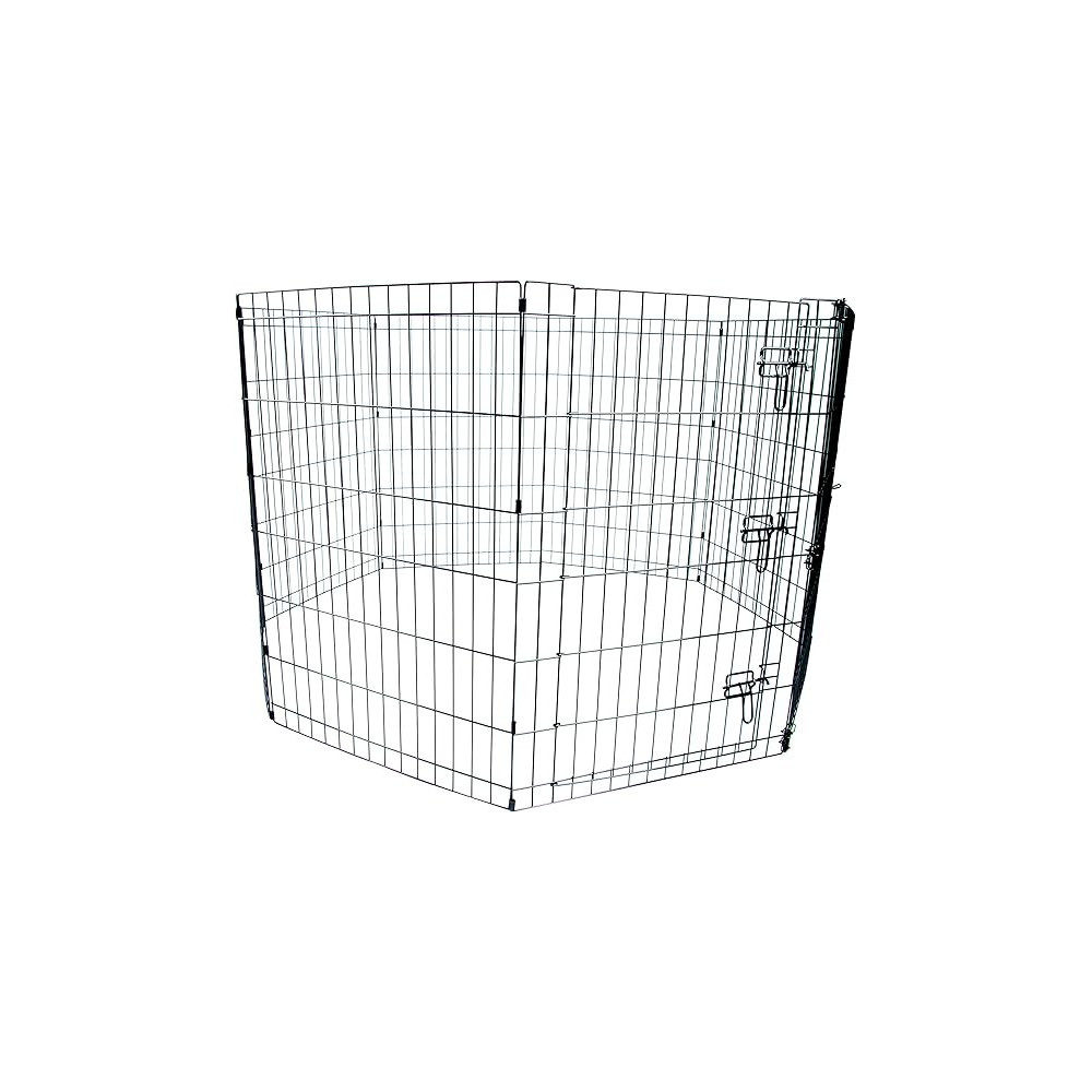 M-PETS Foldable Puppy Pen With Door 8 Panels (W62 X H91cm), Silver