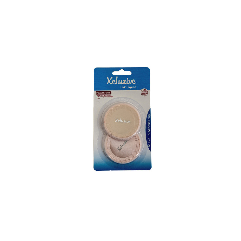 Xcluzive Pure Cotton Powder Puffs, Pack Of 2 Pcs