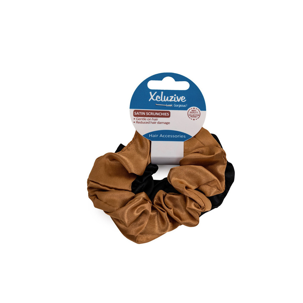 Xcluzive Satin Scrunchies Gentle On Hair, Pack Of 2 Pcs