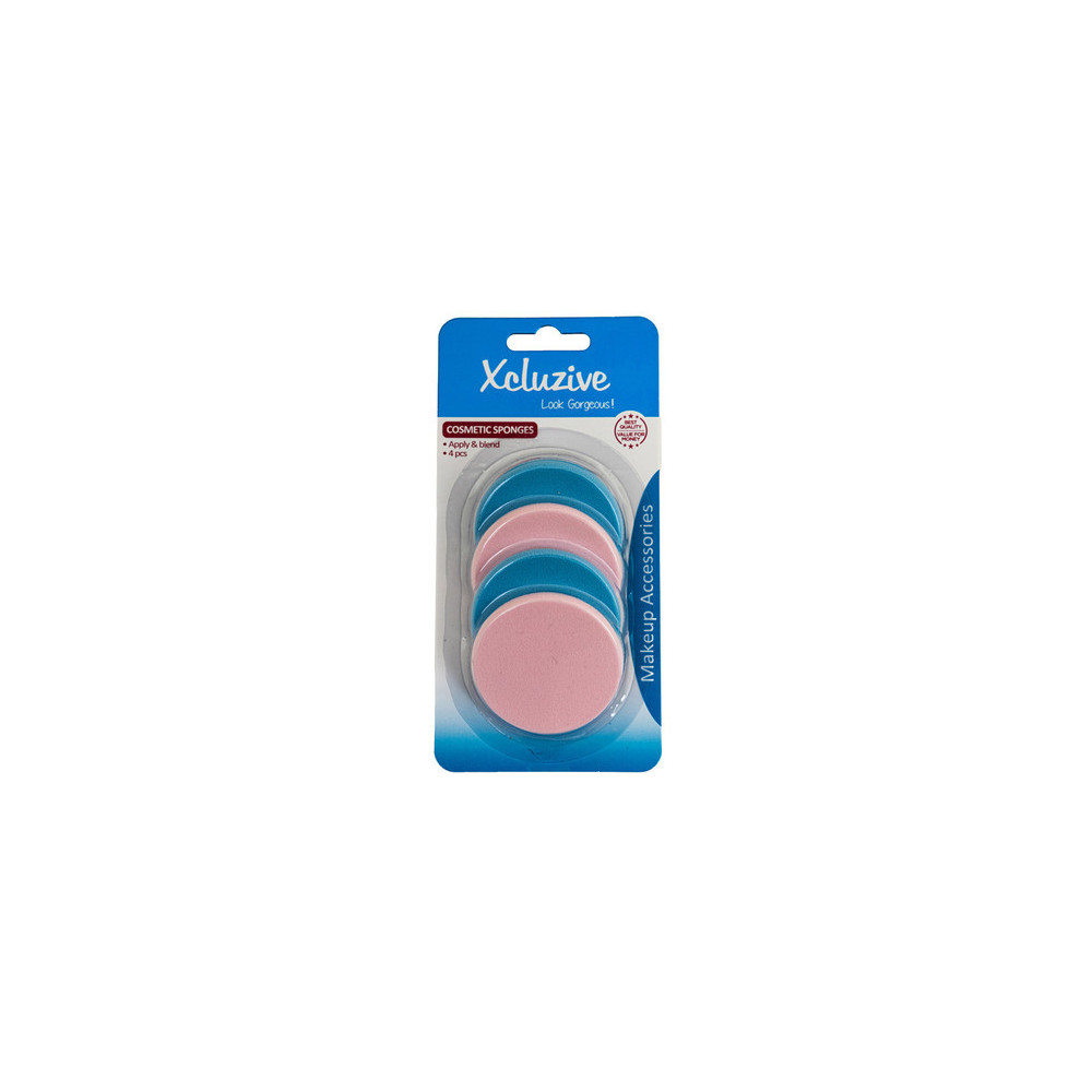 Xcluzive Round Shape Latex Cosmetic Sponges, Pack Of 4