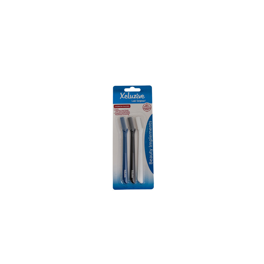Xcluzive Eyebrow Razors With Stainless Steel Blade, Pack Of 3pcs