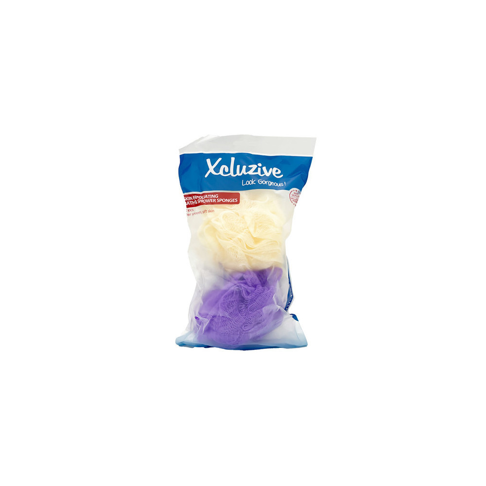 Xcluzive Skin Exfoliating Bath And Shower Sponges, Pack Of 2