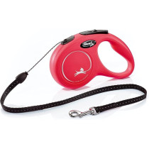 Flexi New Classic Cord Retractable Leash/Lead For Dogs 3m, Red, XS