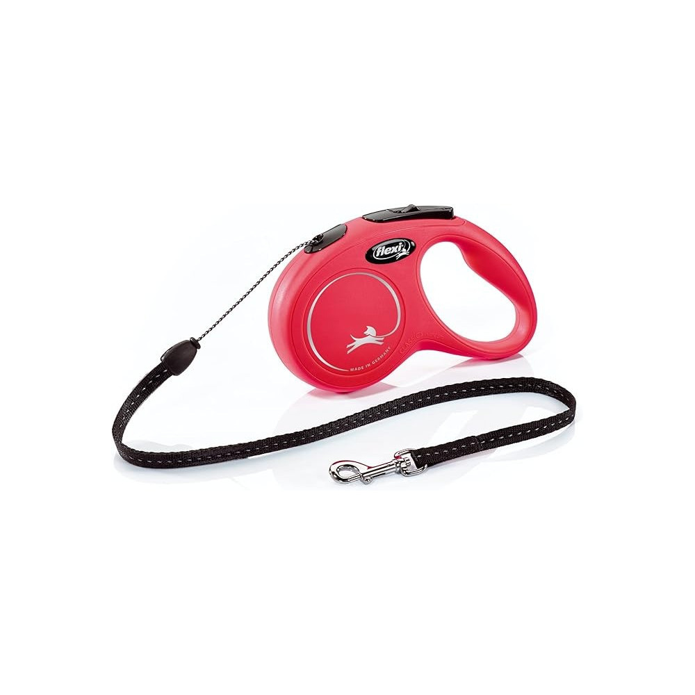 Flexi New Classic Cord Retractable Leash/Lead For Dogs 3m, Red, XS