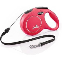 Flexi New Classic Cord 5m Retractable Dog Leash/Lead For Dogs, Red, Small