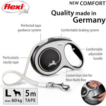 Flexi New Comfort Tape 5M Black, Large