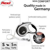 Flexi New Comfort Tape 5M Black, Small