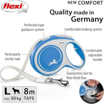 Flexi New Comfort Tape 8M Blue, Large