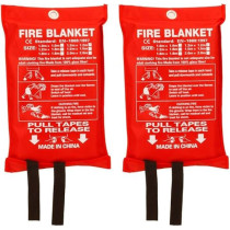 Aksipo Fire Blanket Fiberglass, Fire Emergency Blanket, Suppression Blanket, Flame Retardant Blanket, Emergency Survival Safety Cover for Kitchen Home House Car Office Warehouse, 2 Pack (47 x 47 inch)