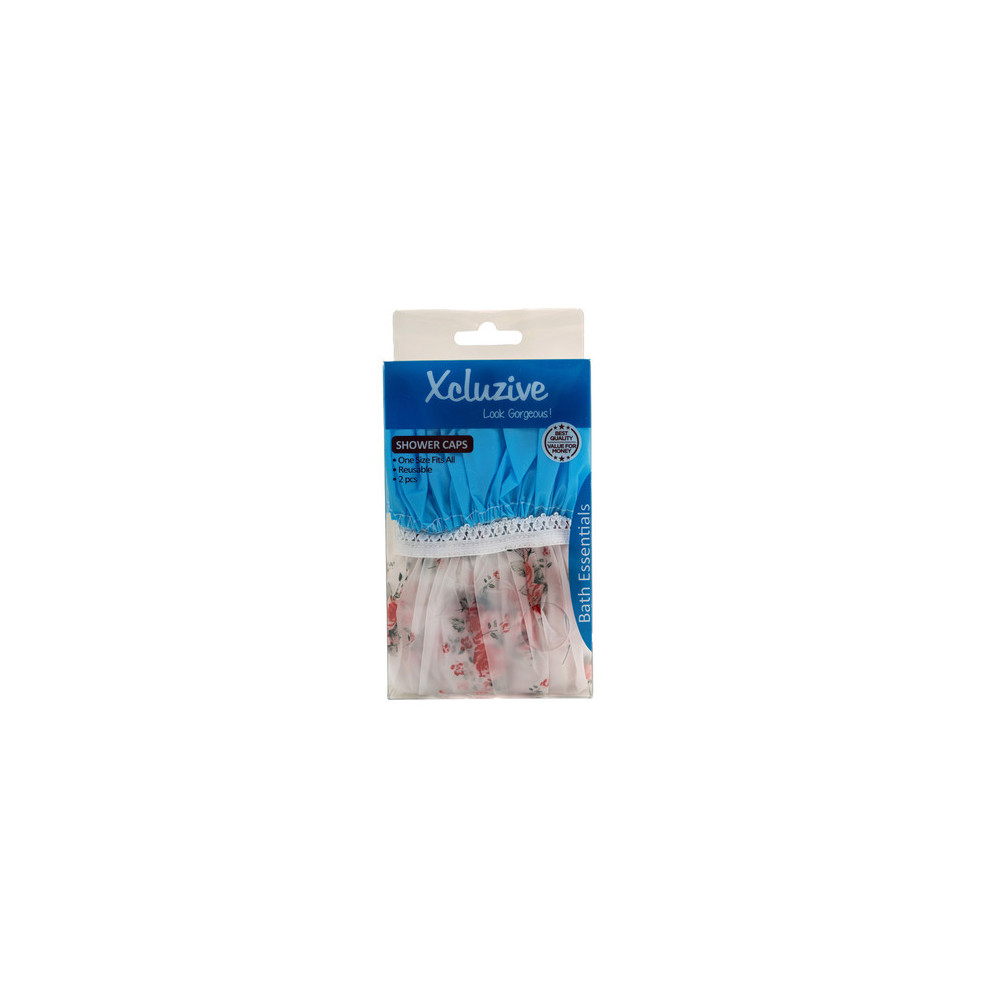 Xcluzive Reusable Shower Caps, Pack Of 2 Pcs