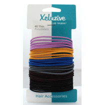 Xcluzive Thin Pony Tailers, Pack Of 40 Pcs