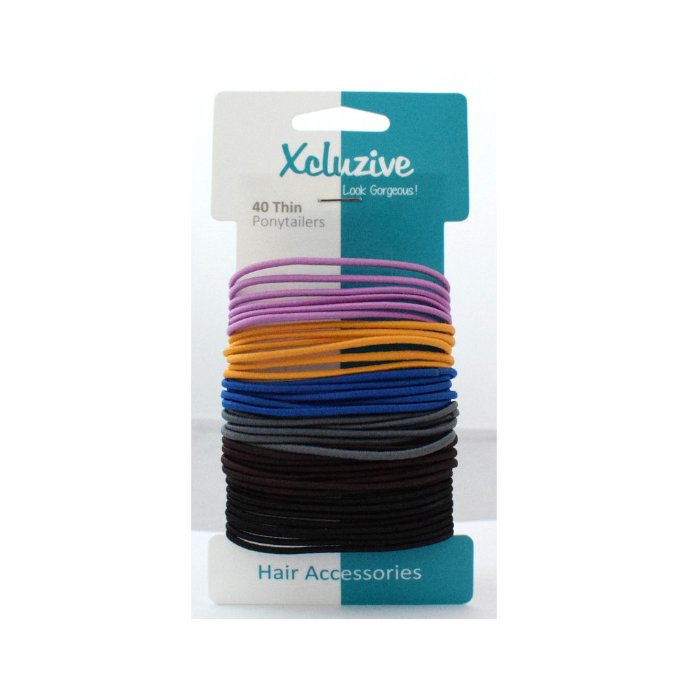 Xcluzive Thin Pony Tailers, Pack Of 40 Pcs