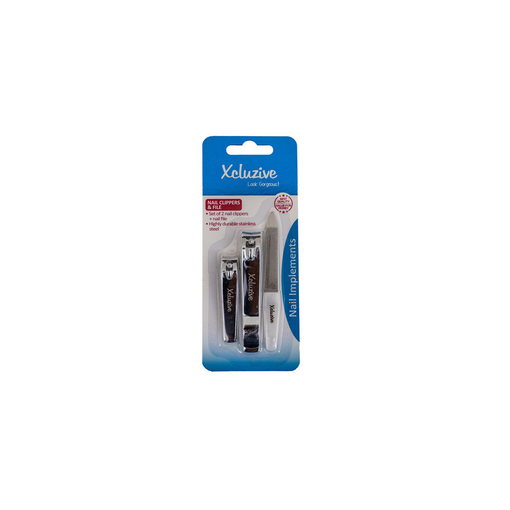 Xcluzive Highly Durable Stainless Steel Set Of 2 Nail Clippers And Nail File