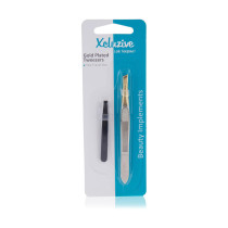 Xcluzive Gold Plated Slant Tweezers Pack Of 2