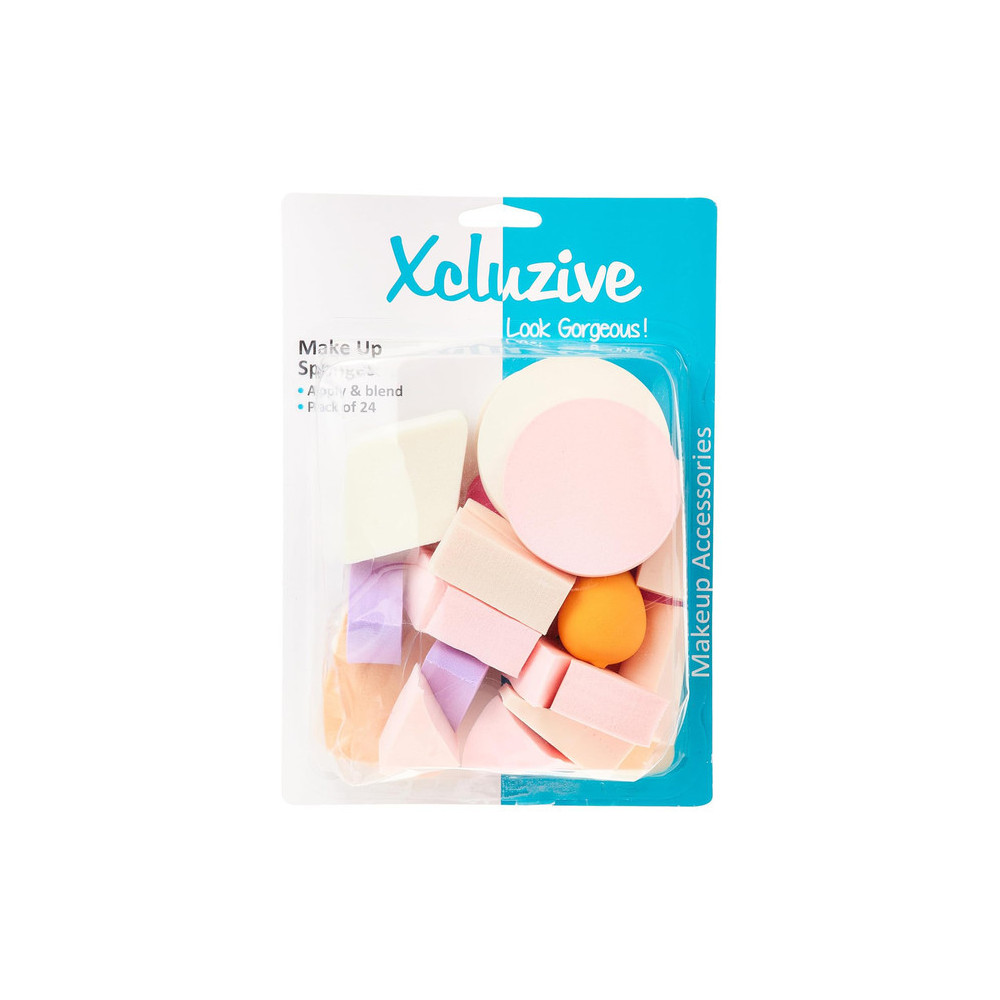 Xcluzive Makeup Sponges With Different Sizes Pack Of 24 Pcs