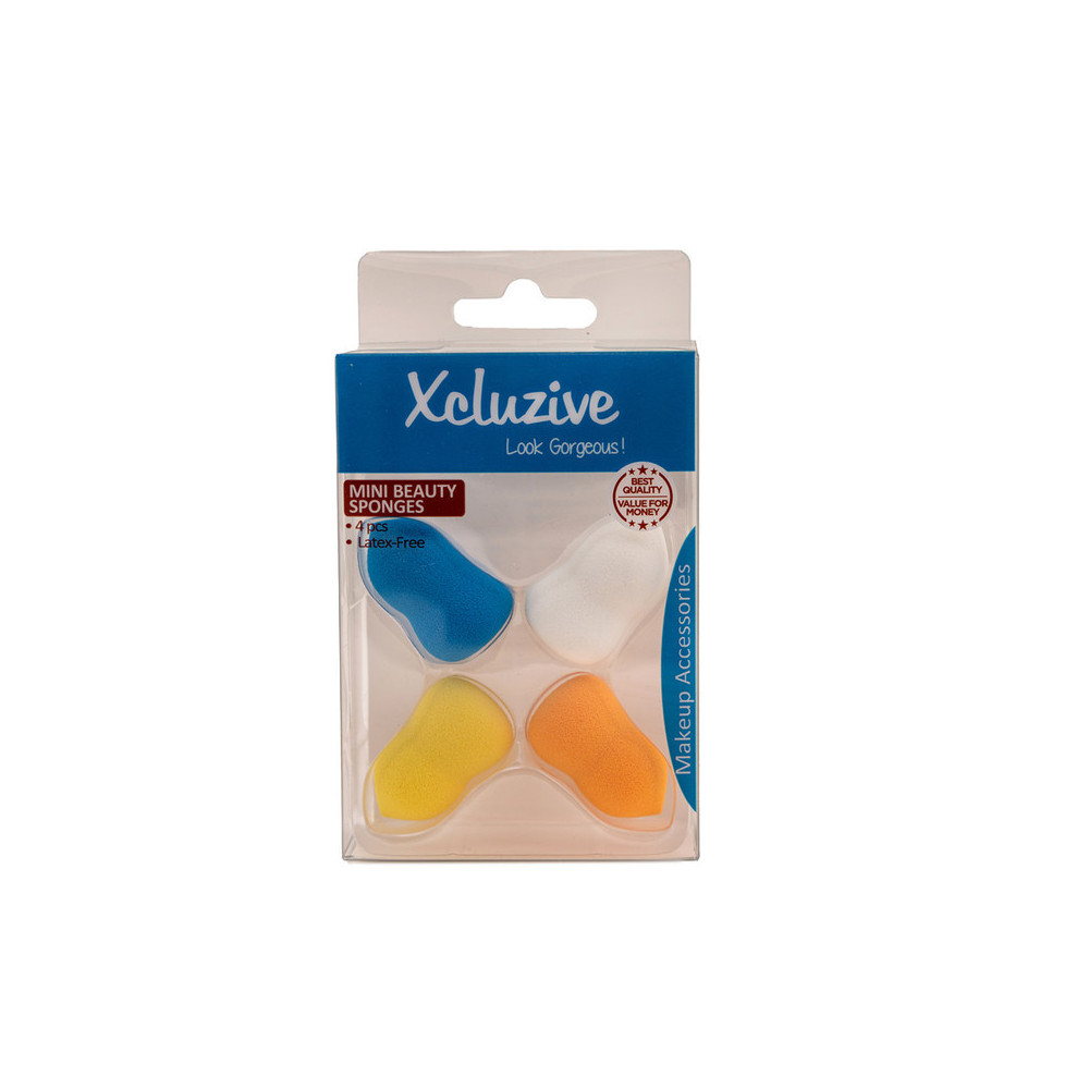 Xcluzive Latex Fee Mini Beauty Sponges Pack Of 4, Multicolour