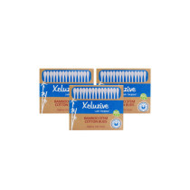 Xcluzive Bamboo Stem Cotton Buds Pack Of 3, 200 Pcs Per Pack