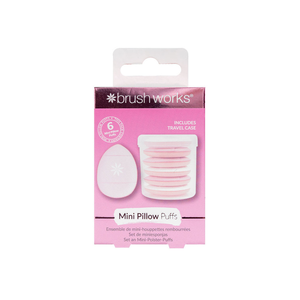 Brushworks Mini Makeup Pillow Puffs Pack Of 6 Pcs