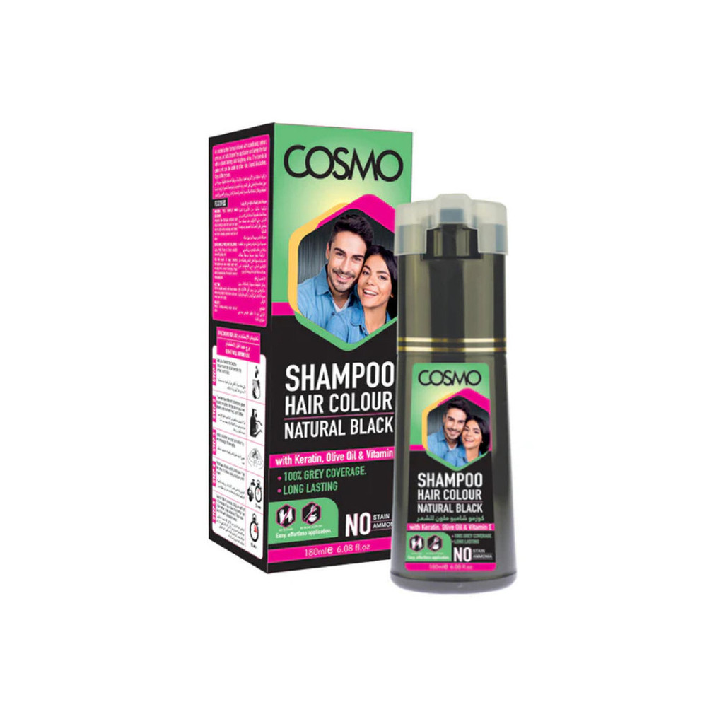 Cosmo Shampoo Hair Colour Black Special offer, 180ml