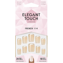 Elegant Touch Fake Nails With Glue Pack of 24 Nails, French 114