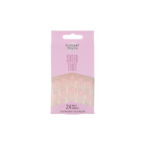 Elegant Touch Fake Nails With Glue Pack of 24 Nails, Sheer Tint Ballerina Pink