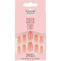 Elegant Touch Fake Nails With Glue Pack of 24 Nails, Sheer Tint Rose Wood Blush