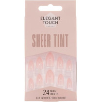 Elegant Touch Fake Nails With Glue Pack of 24 Nails, Sheer Tint Satin Slippers