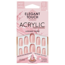Elegant Touch Acrylic Colour Infusion Fake Nails With Glue, Luscious Lychee
