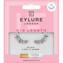 Eylure London 3/4 Length Eyelashes With Glue, No. 013 Light And Wispy