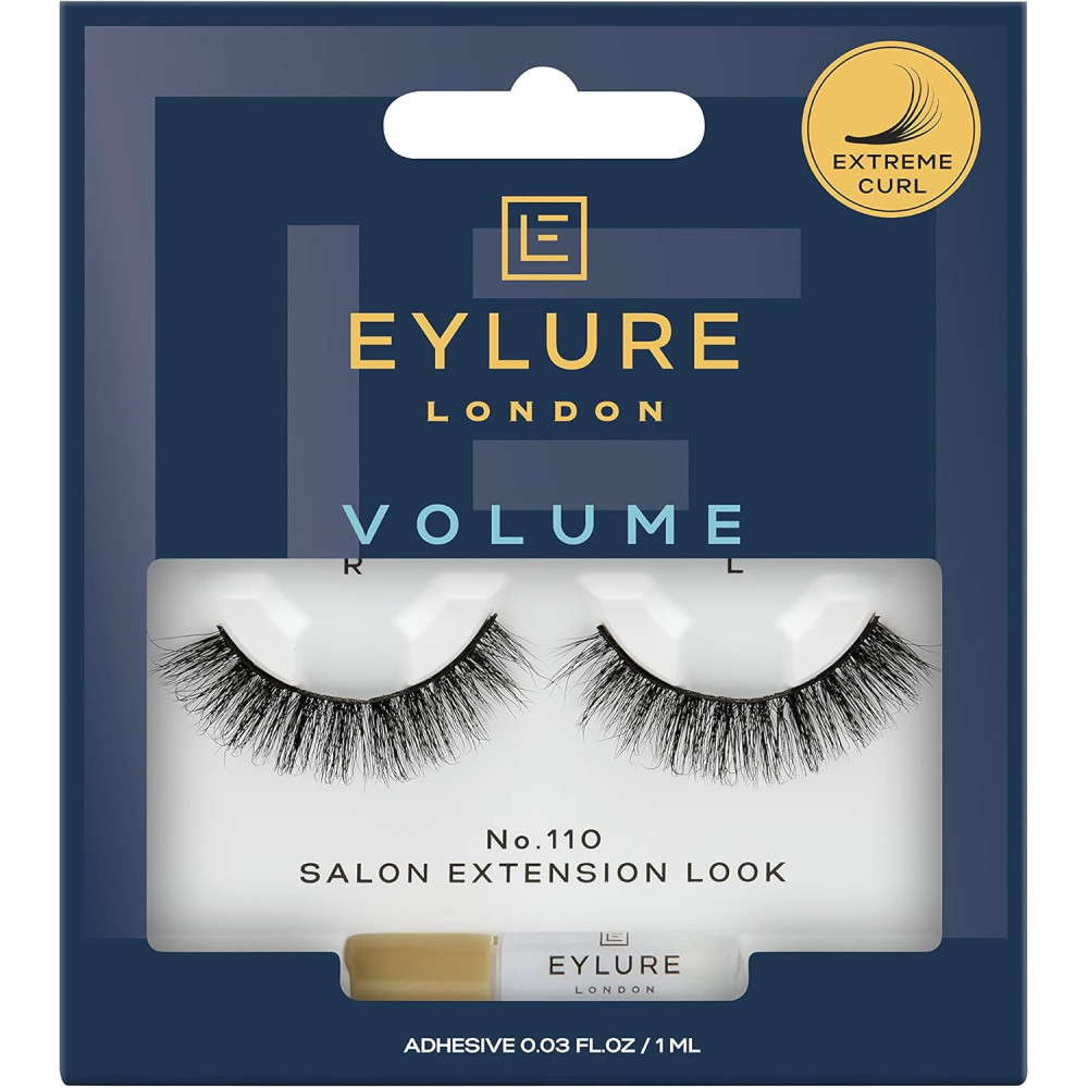 Eylure London Volume Eyelashes With Glue, No. 110 Salon Extension Look
