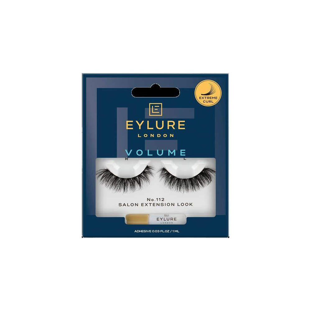 Eylure London Volume Eyelashes With Glue, No. 112 Salon Extension Look
