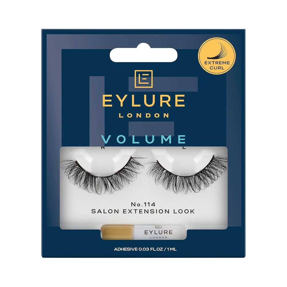Eylure London Volume Eyelashes With Glue, No. 114 Salon Extension Look