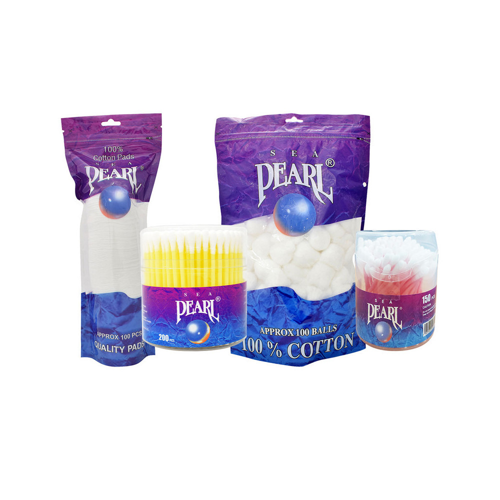 Sea Pearl Assorted Value Pack For Cotton Pads, Cotton Buds And Cotton Balls