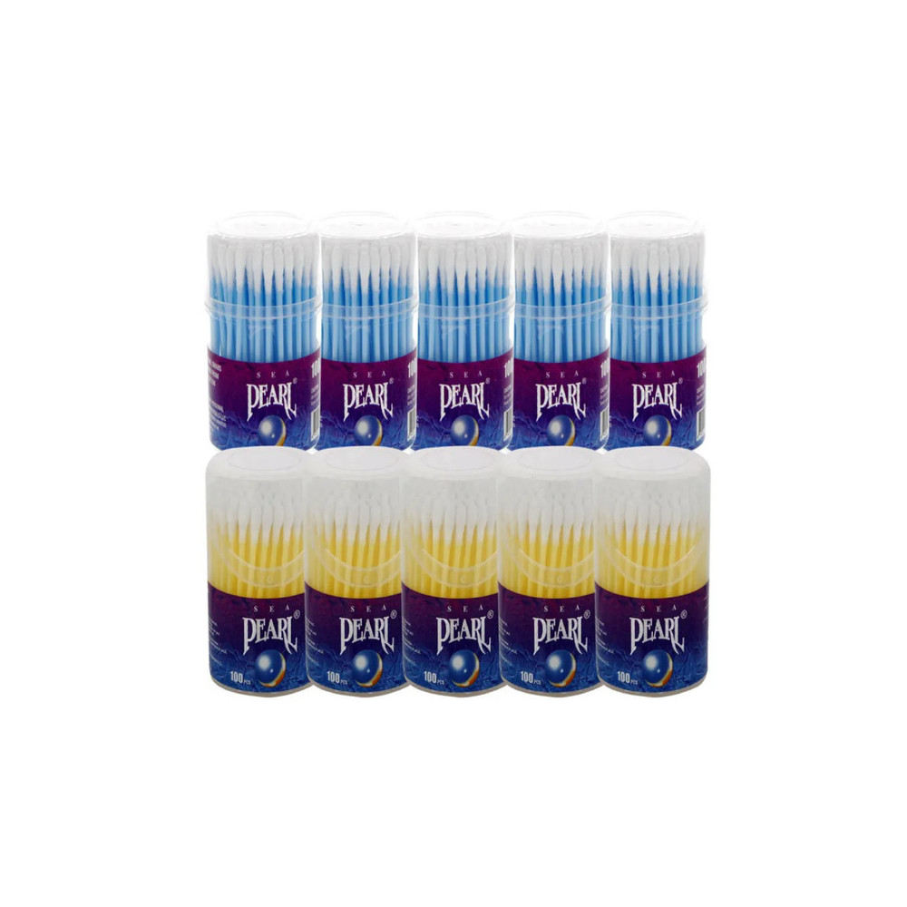 Sea Pearl Cotton Buds Pack Of 10 Box, 100 Pcs Per Pack
