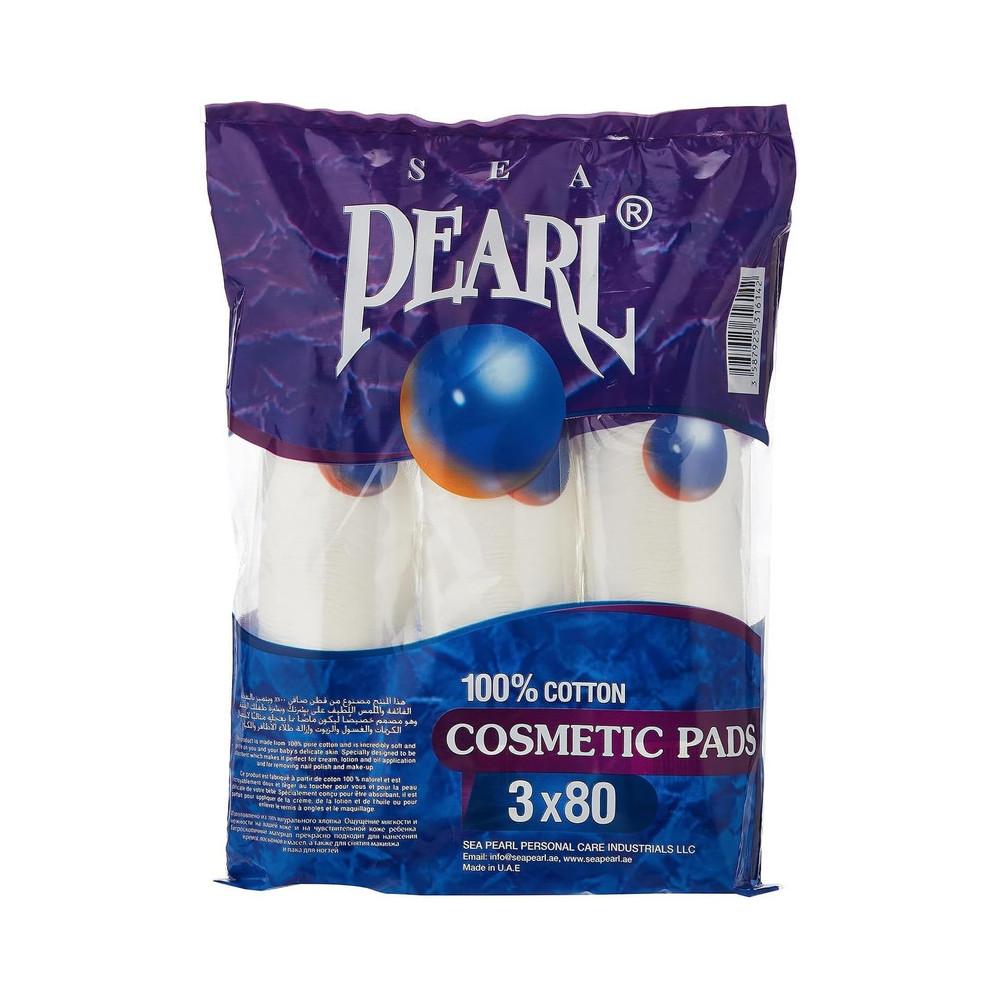 Sea Pearl Cosmetic Pads Pack Of 3, 80 Pcs Per Pack