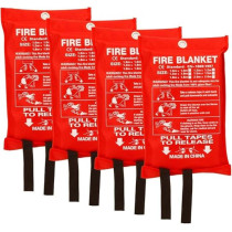 Aksipo Fire Blanket Fiberglass, Fire Emergency Blanket, Suppression Blanket, Flame Retardant Blanket, Emergency Survival Safety Cover for Kitchen Home House Car Office Warehouse, 4 Pack (47 X 47 inch)