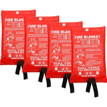 Asanma Fire Blanket, Fire Suppression Blanket, Flame Retardant Protection and Heat Insulation Fiberglass Fire Blanket for Emergency Survival for Kitchen, Fireplace, Grill, Car, Camping - 4 Pack (39.3 x 39.3 inch)