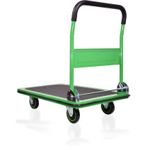 Foldable Heavy Duty Hand Trolley, Flat Hand platform Green And Black For Moving Heavy And Large Items of Home and Warehouse(Made in Taiwan) (150 Kg Capacity)