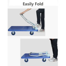 Trolley Folding Platform Truck Hand Truck Foldable Pushcart Dolly with 360 Degree Swivel Wheels for Easy Storage (400 Kg Capacity)